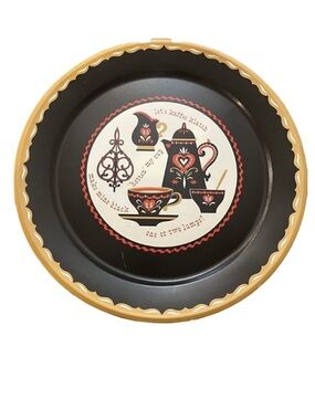 Vintage Coffee & Tea Serving Tray “Kaffee Klatch” MCM Midcentury Modern Black